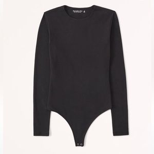 Long-Sleeve Cotton-Blend Seamless Fabric Crew Bodysuit